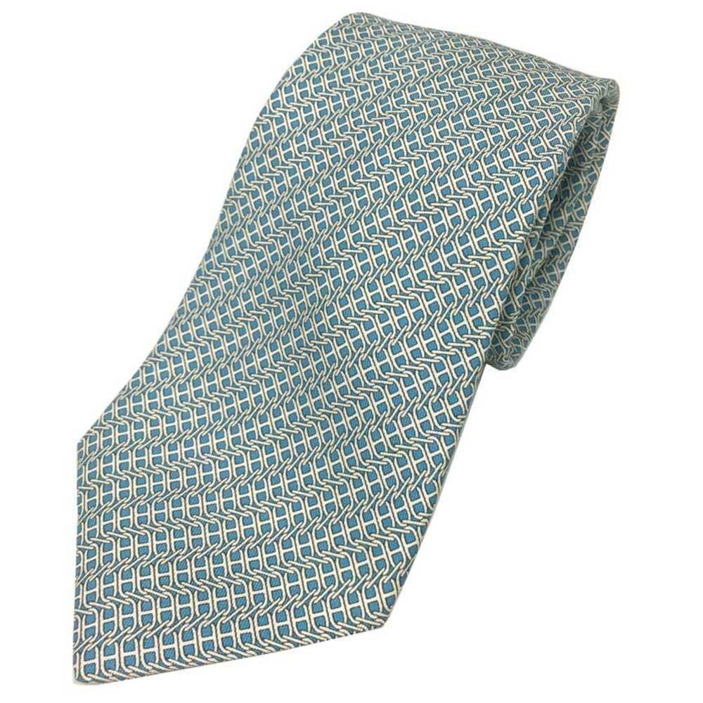 Hermes HERMES Necktie CRAVATE 9.1CMS TWILL CHAIN REACTION 005590T-11 100% Sil...